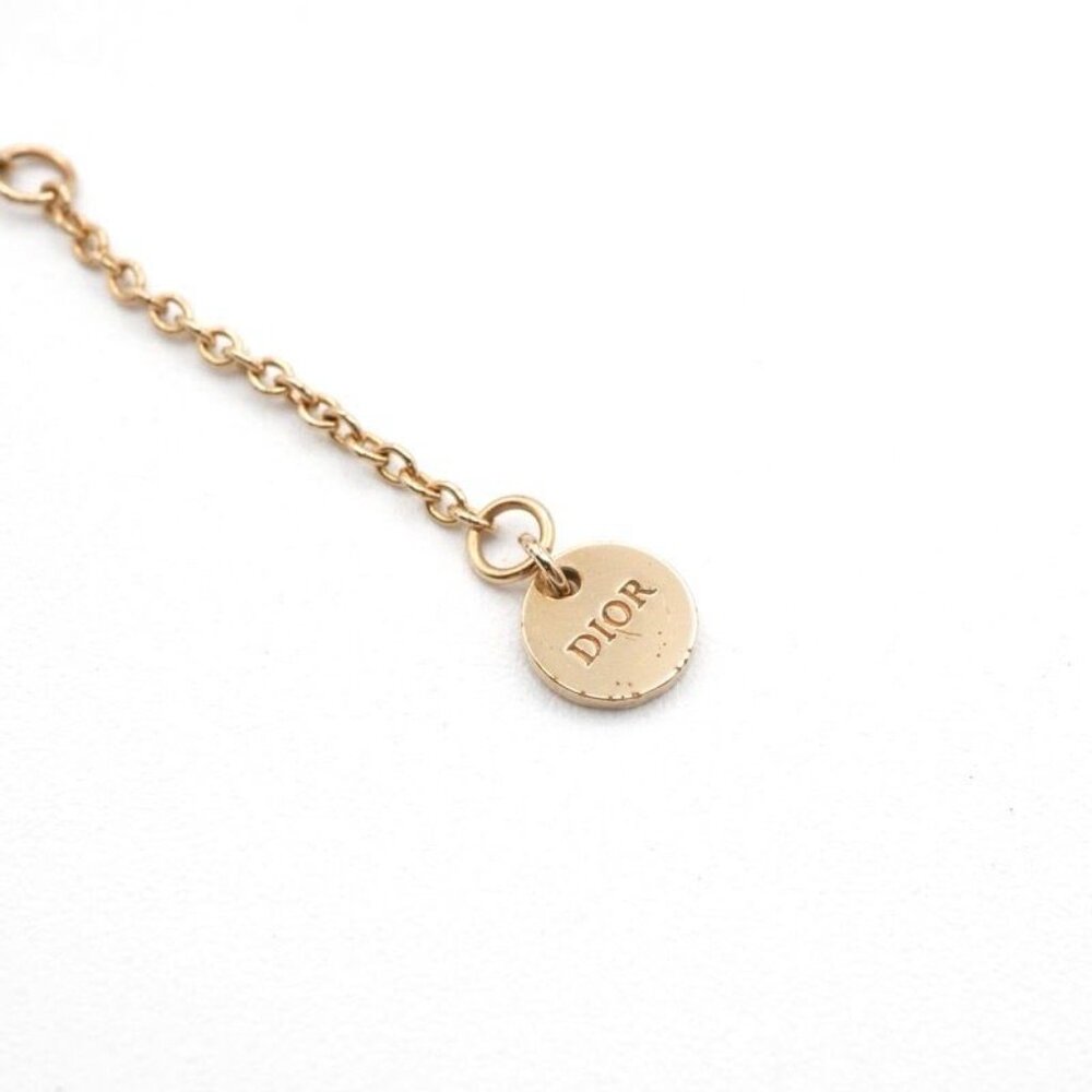 Christian Dior Clair D LUNE Necklace Pendant Choker Gold Logo Rhinestone - Picture 6 of 8